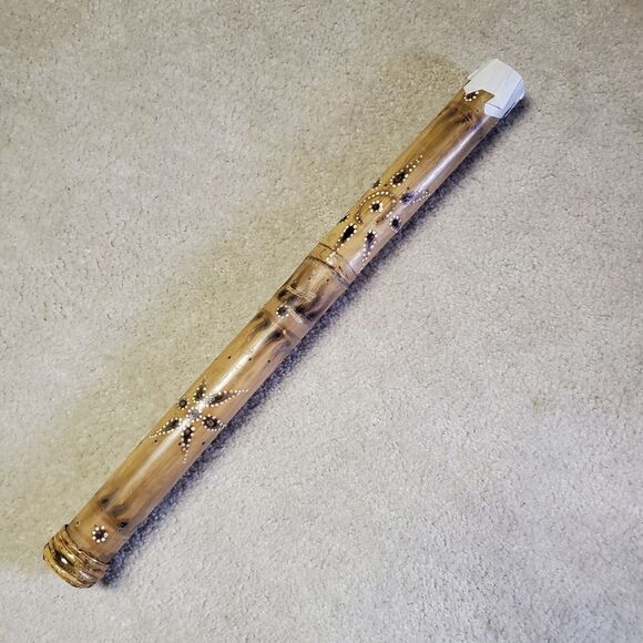 VTG Handcrafted Bamboo Rain Stick Rainmaker Instrument 24" Painted - upcycle - Picture 9 of 11
